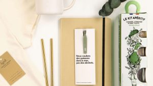 Welcome pack Made in France : mug, carnet, pailles et kit apéritif pour salariés
